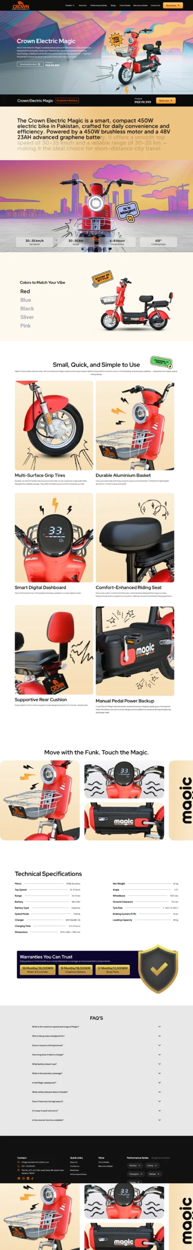 Crown Electric Mobility — original website screenshot from Hamza’s portfolio