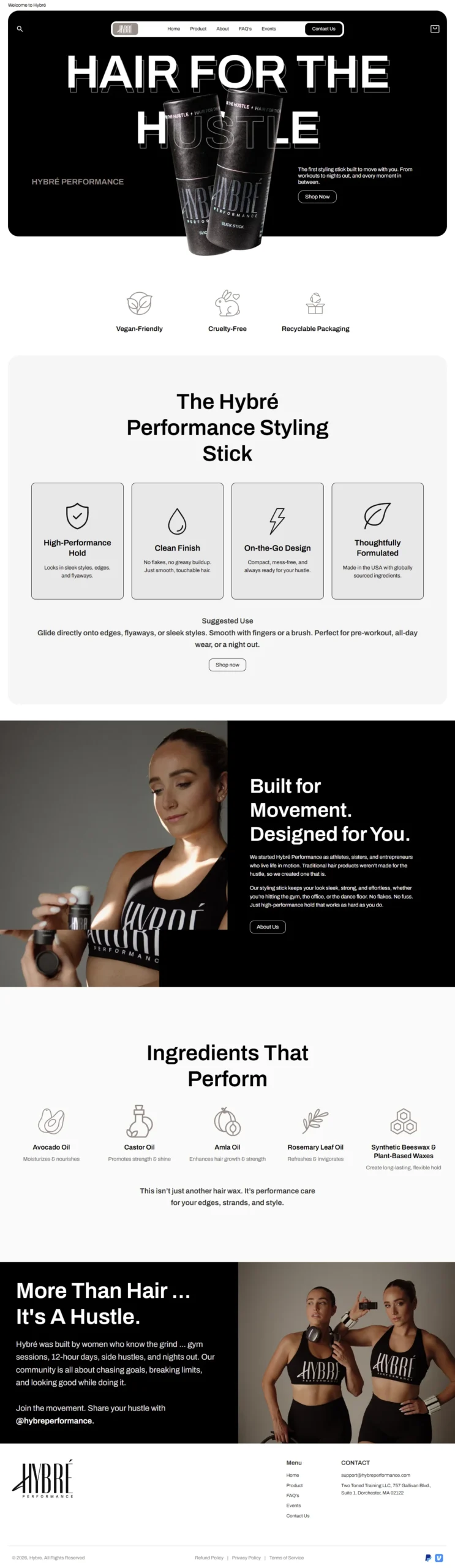 Hybre Performance — original website screenshot from Hamza’s portfolio