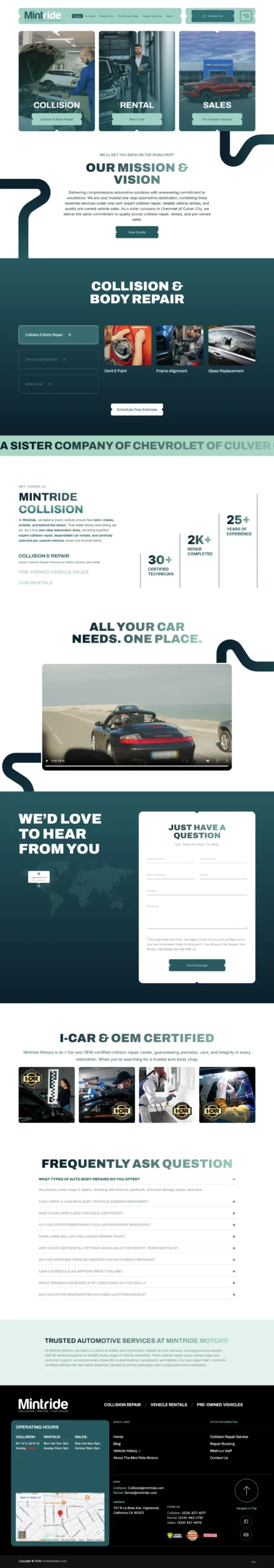 Mintride — original website screenshot from Hamza’s portfolio