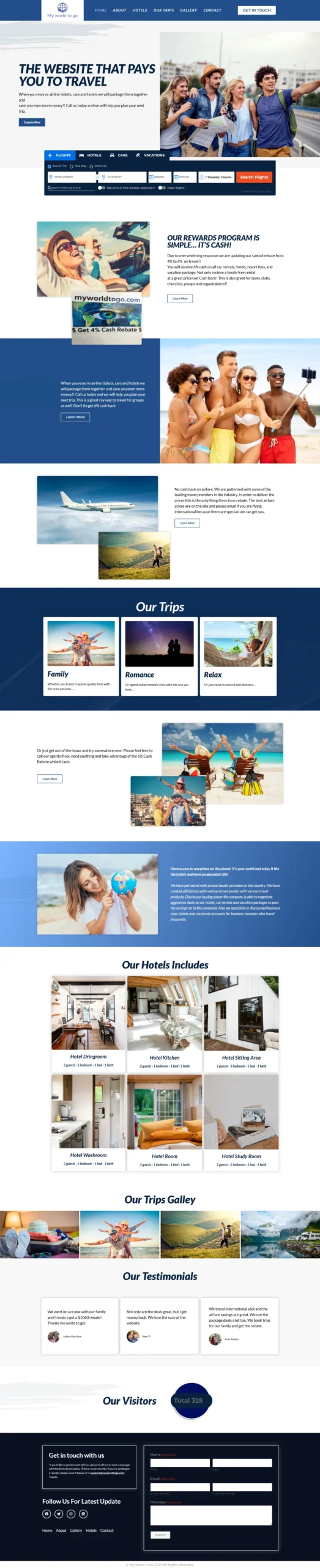 MyWorldToGo — original website screenshot from Hamza’s portfolio