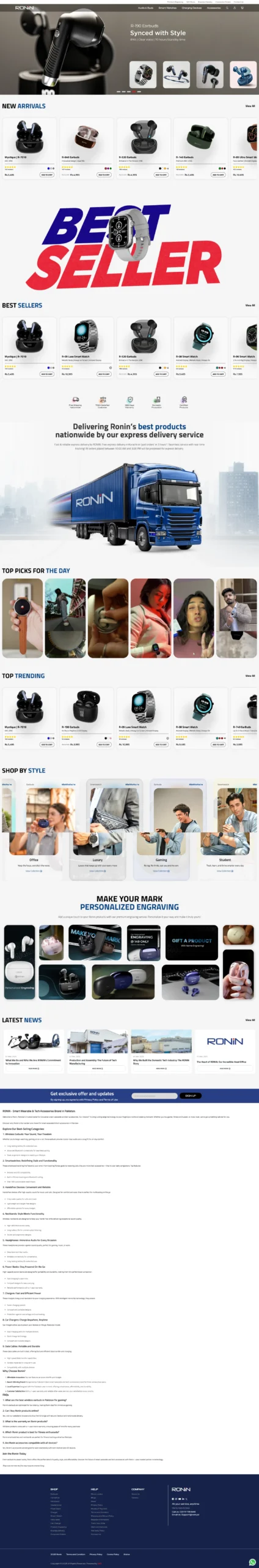 Ronin — original website screenshot from Hamza’s portfolio